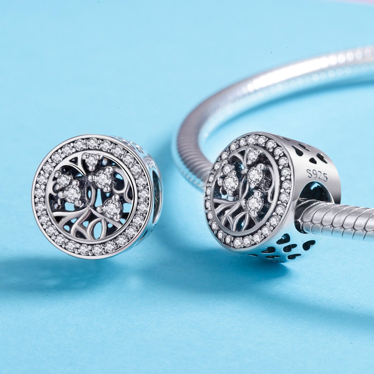 Sterling 925 silver charm the Tree bead pendant fits Pandora charm and European charm bracelet Xaxe.com