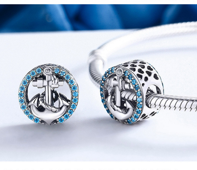 Sterling 925 silver charm the anchor bead pendant fits Pandora charm and European charm bracelet Xaxe.com