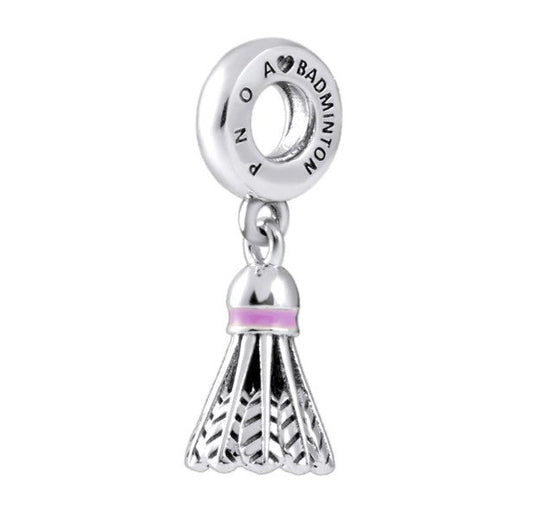 Sterling 925 silver charm the badminton bead pendant fits Pandora charm and European charm bracelet Xaxe.com