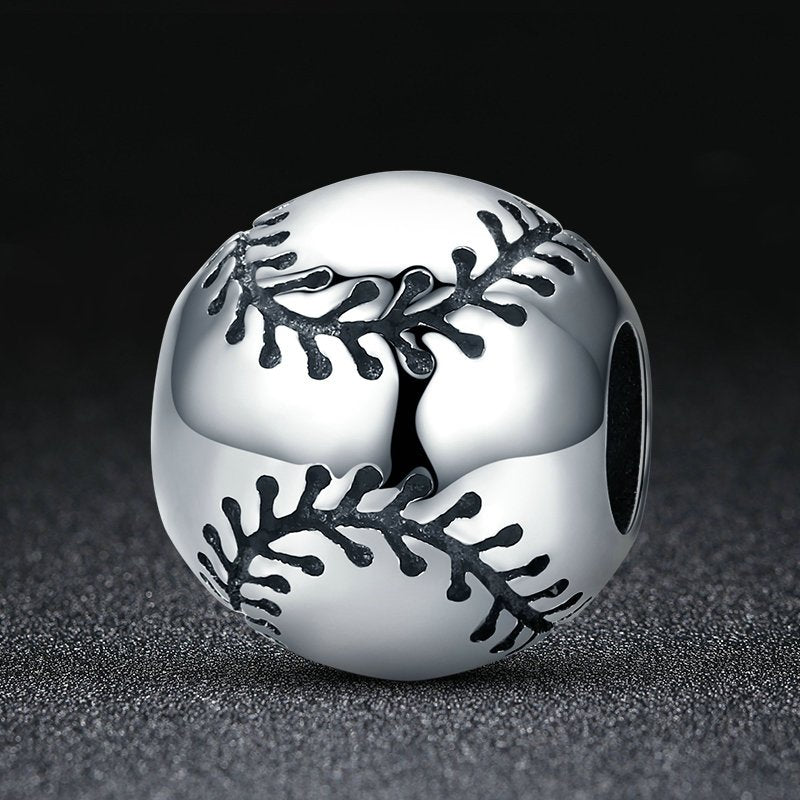 Sterling 925 silver charm the baseball bead pendant fits Pandora charm and European charm bracelet Xaxe.com