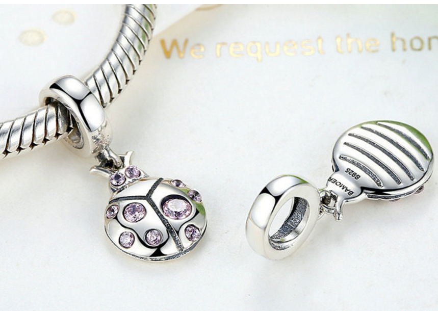 Sterling 925 silver charm the beetle bead pendant fits Pandora charm and European charm bracelet Xaxe.com