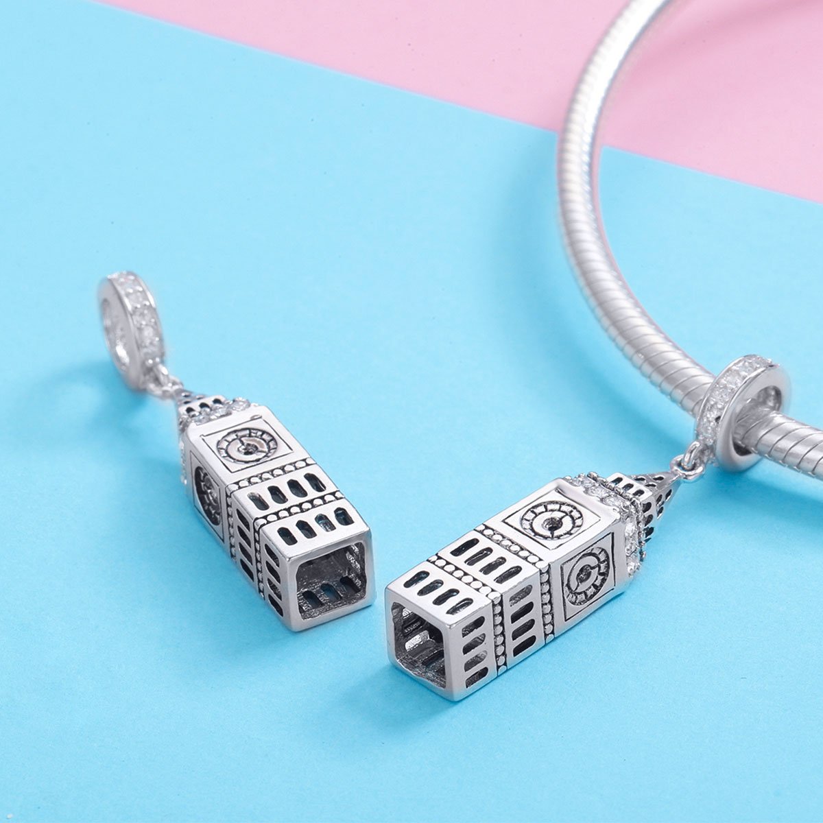 Sterling 925 silver charm the big ben pendant fits Pandora charm and European charm bracelet Xaxe.com