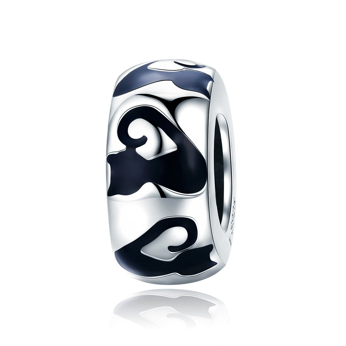 Sterling 925 silver charm the black cat circle pendant fits Pandora charm and European charm bracelet Xaxe.com