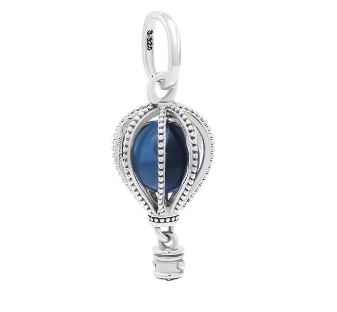 Sterling 925 silver charm the blue balloon bead pendant fits Pandora charm and European charm bracelet Xaxe.com