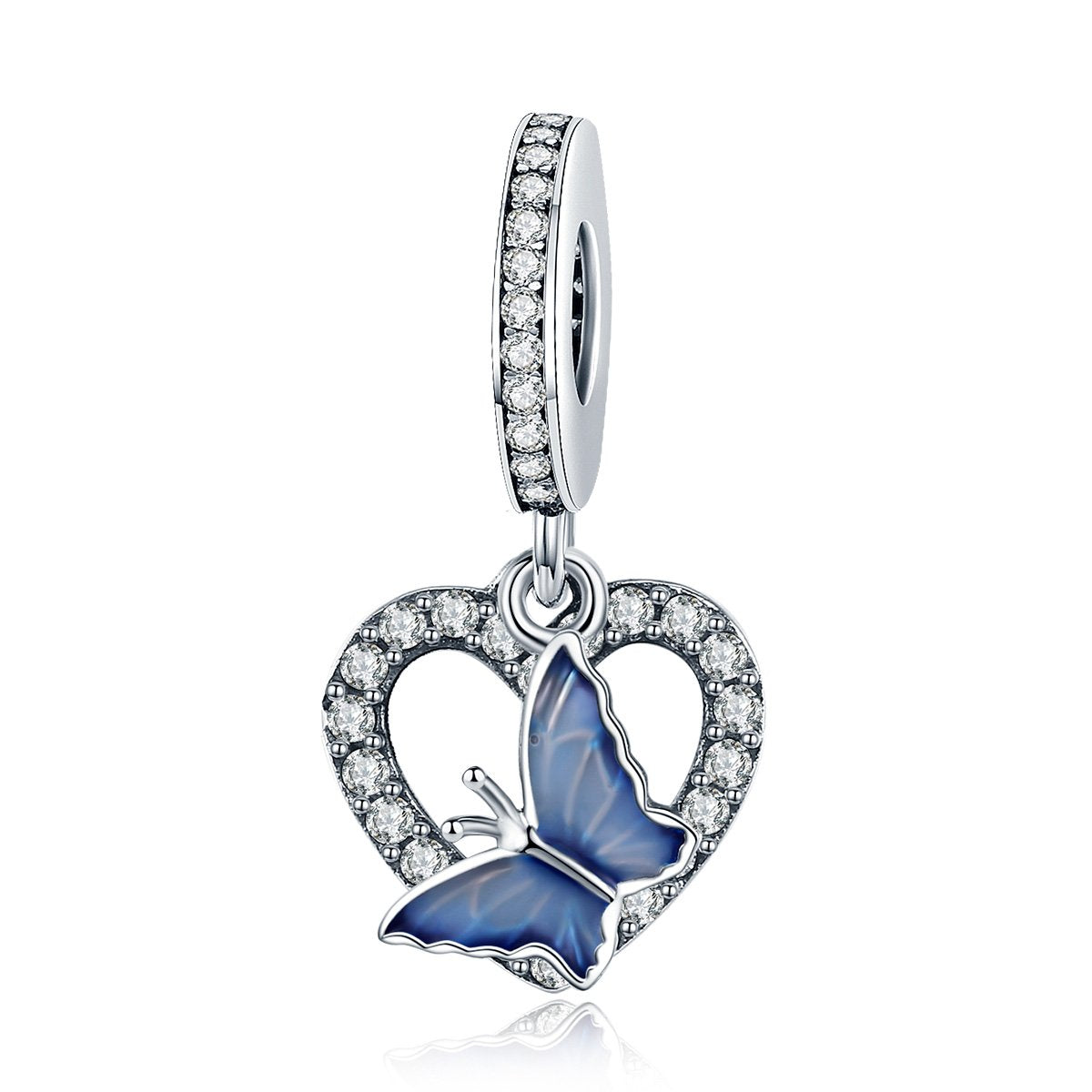 Sterling 925 silver charm the blue butterfly pendant fits Pandora charm and European charm bracelet Xaxe.com
