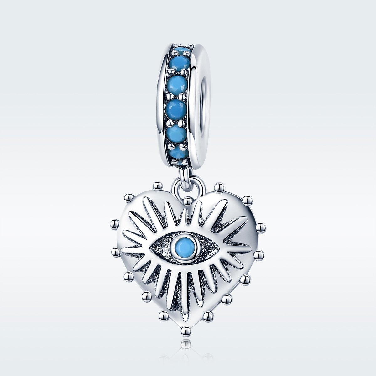 Sterling 925 silver charm the blue devil eye pendant fits Pandora charm and European charm bracelet Xaxe.com