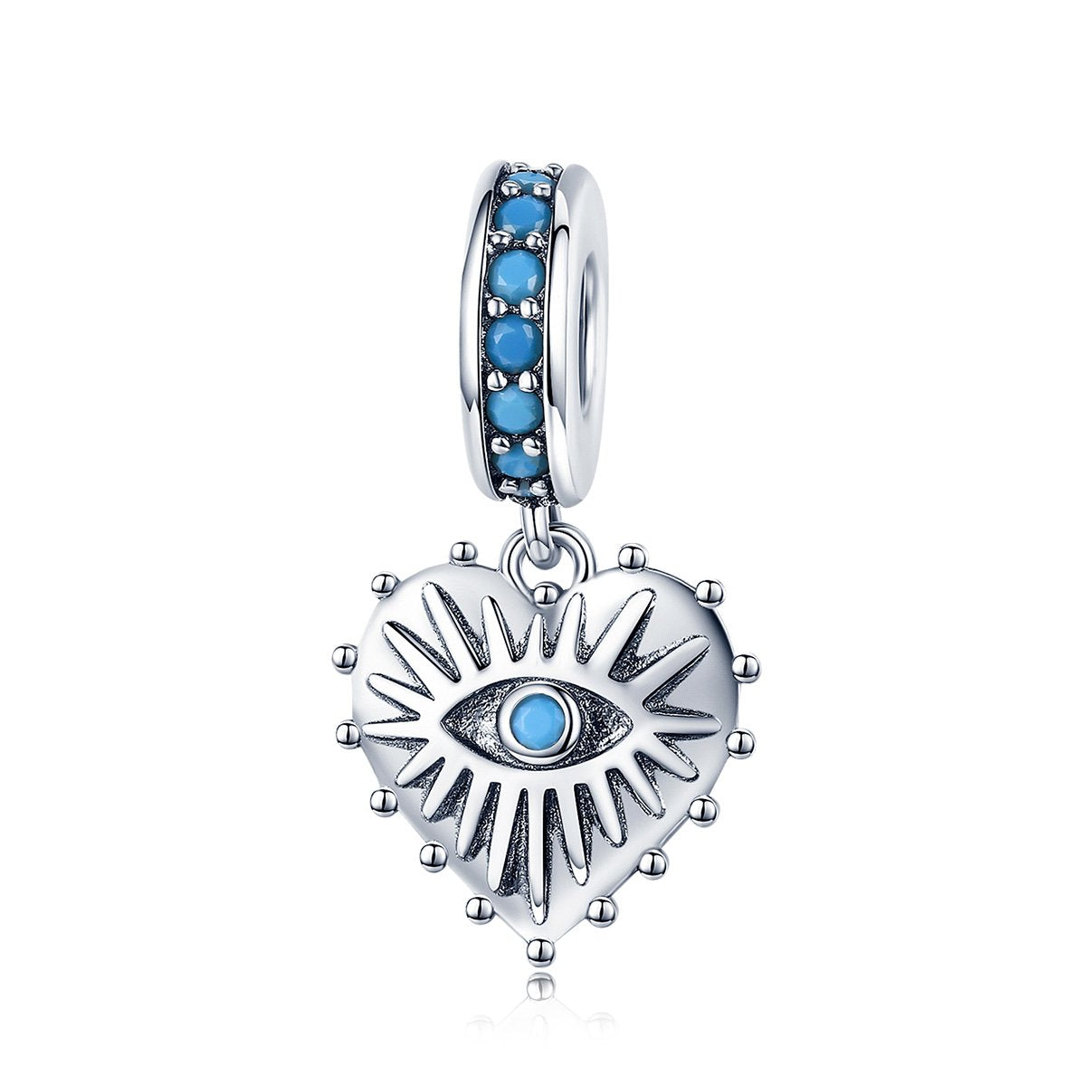 Sterling 925 silver charm the blue devil eye pendant fits Pandora charm and European charm bracelet Xaxe.com