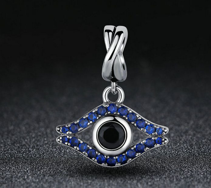 Sterling 925 silver charm the blue evil eye bead pendant fits Pandora charm and European charm bracelet Xaxe.com