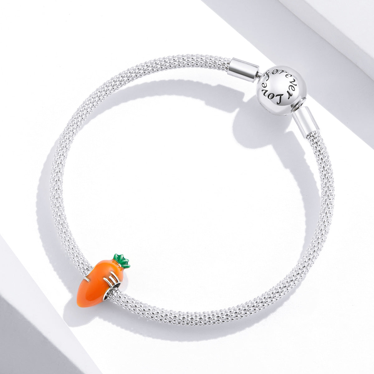 Sterling 925 silver charm the carrot bead pendant fits Pandora charm and European charm bracelet Xaxe.com
