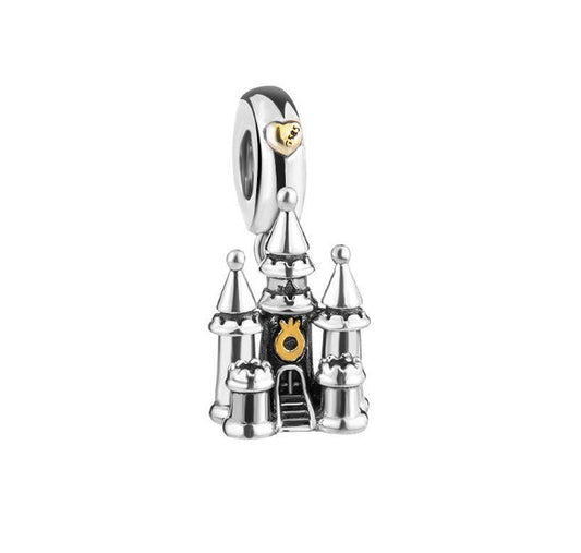 Sterling 925 silver charm the castle bead pendant fits Pandora charm and European charm bracelet Xaxe.com