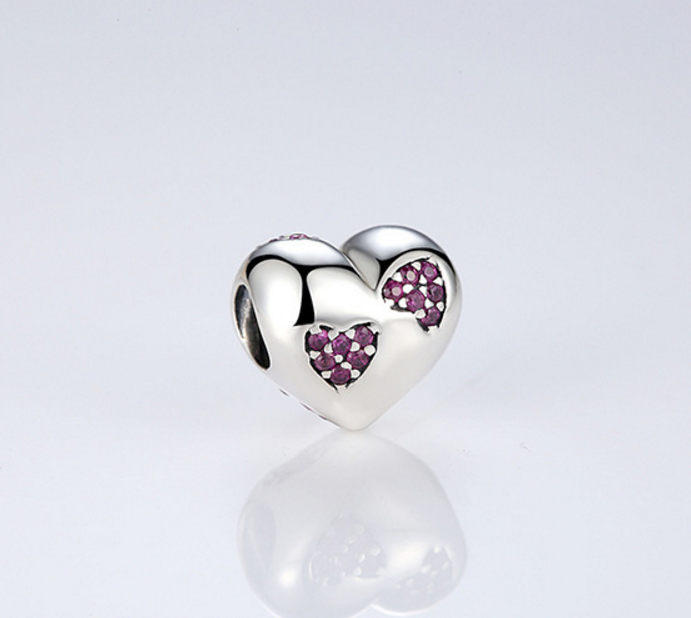 Sterling 925 silver charm the cherry love bead pendant fits Pandora charm and European charm bracelet Xaxe.com