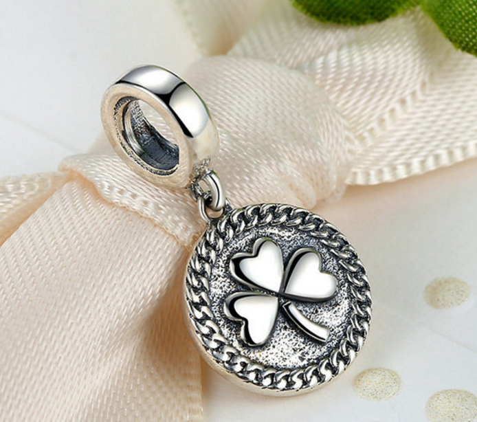 Sterling 925 silver charm the clover bead pendant fits Pandora charm and European charm bracelet Xaxe.com