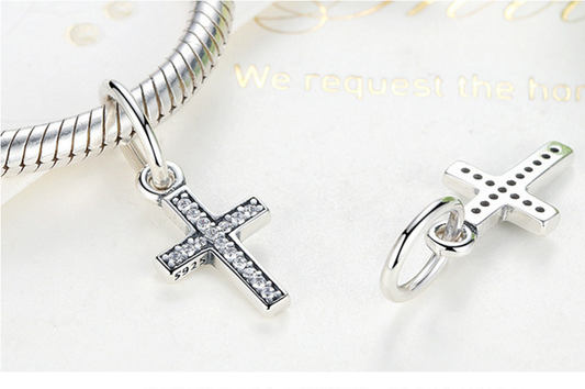 Sterling 925 silver charm the cross bead fits European charm bracelet Xaxe.com