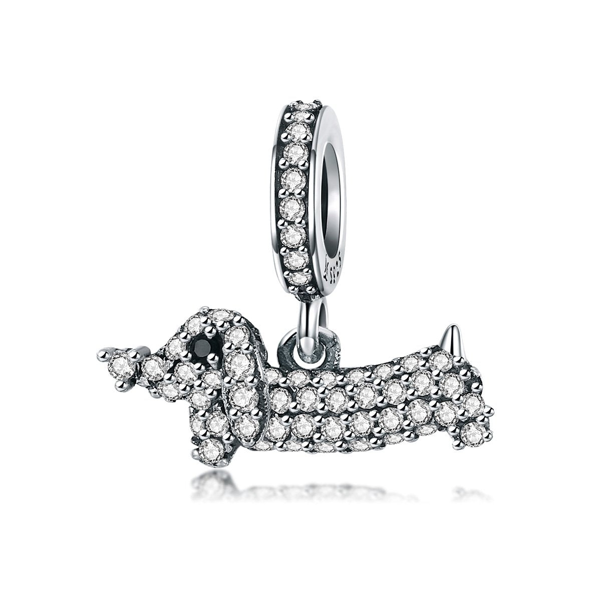 Sterling 925 silver charm the dachshund fits Pandora charm and European charm bracelet Xaxe.com