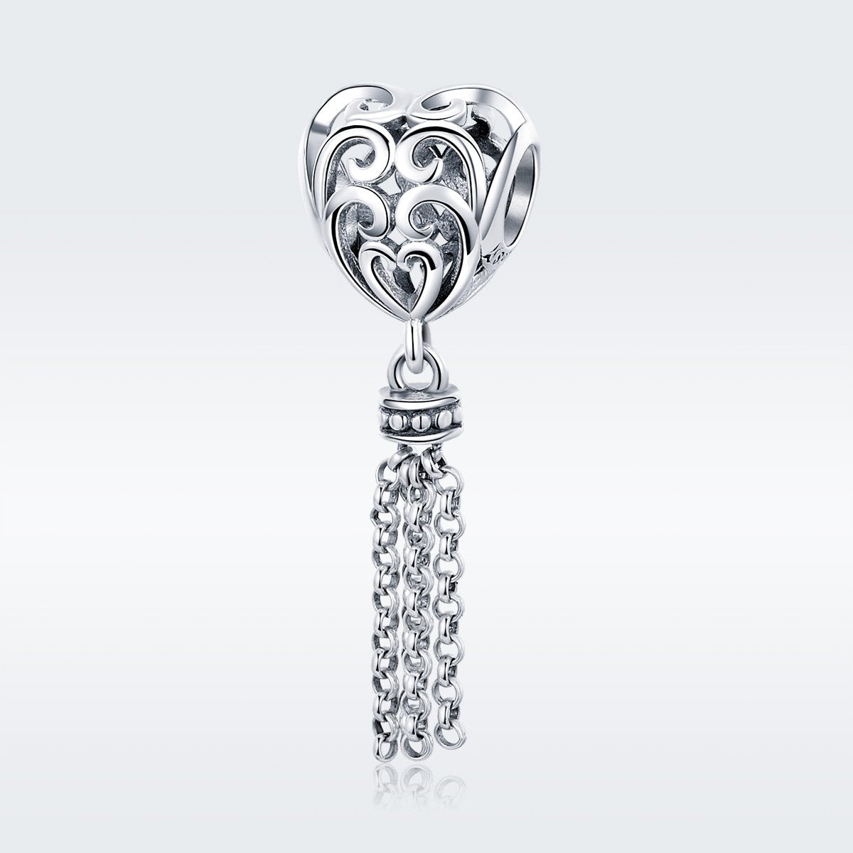 Sterling 925 silver charm the dangling heart in hand fits Pandora charm and European charm bracelet Xaxe.com