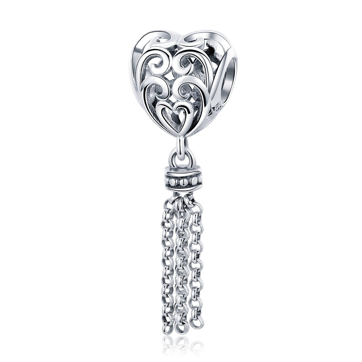 Sterling 925 silver charm the dangling heart in hand fits Pandora charm and European charm bracelet Xaxe.com