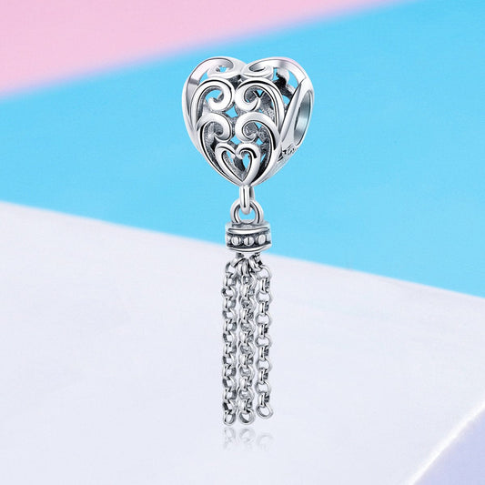 Sterling 925 silver charm the dangling heart in hand fits Pandora charm and European charm bracelet Xaxe.com