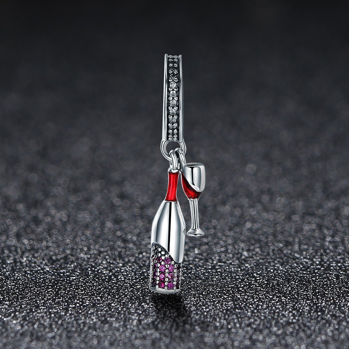 Sterling 925 silver charm the drink wine bead pendant fits Pandora charm and European charm bracelet Xaxe.com