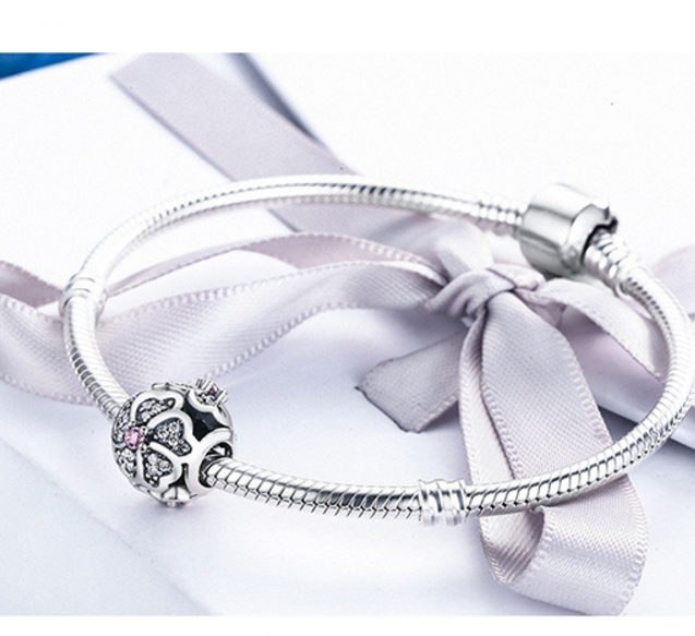 Sterling 925 silver charm the elegant flower pendant fits Pandora charm and European charm bracelet Xaxe.com