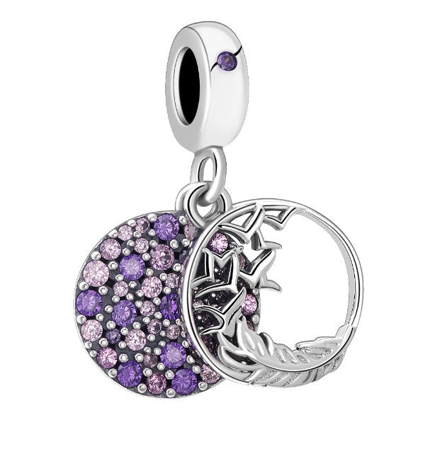 Sterling 925 silver charm the flower and feather bead pendant fits Pandora charm and European charm bracelet Xaxe.com