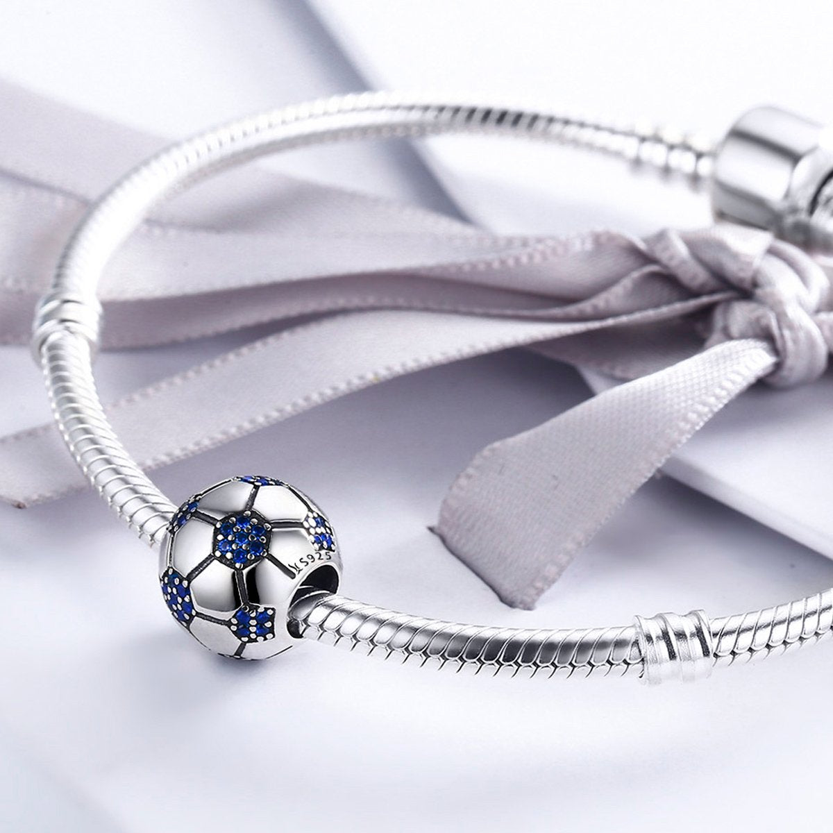 Sterling 925 silver charm the football soccer ball bead pendant fits Pandora charm and European charm bracelet Xaxe.com
