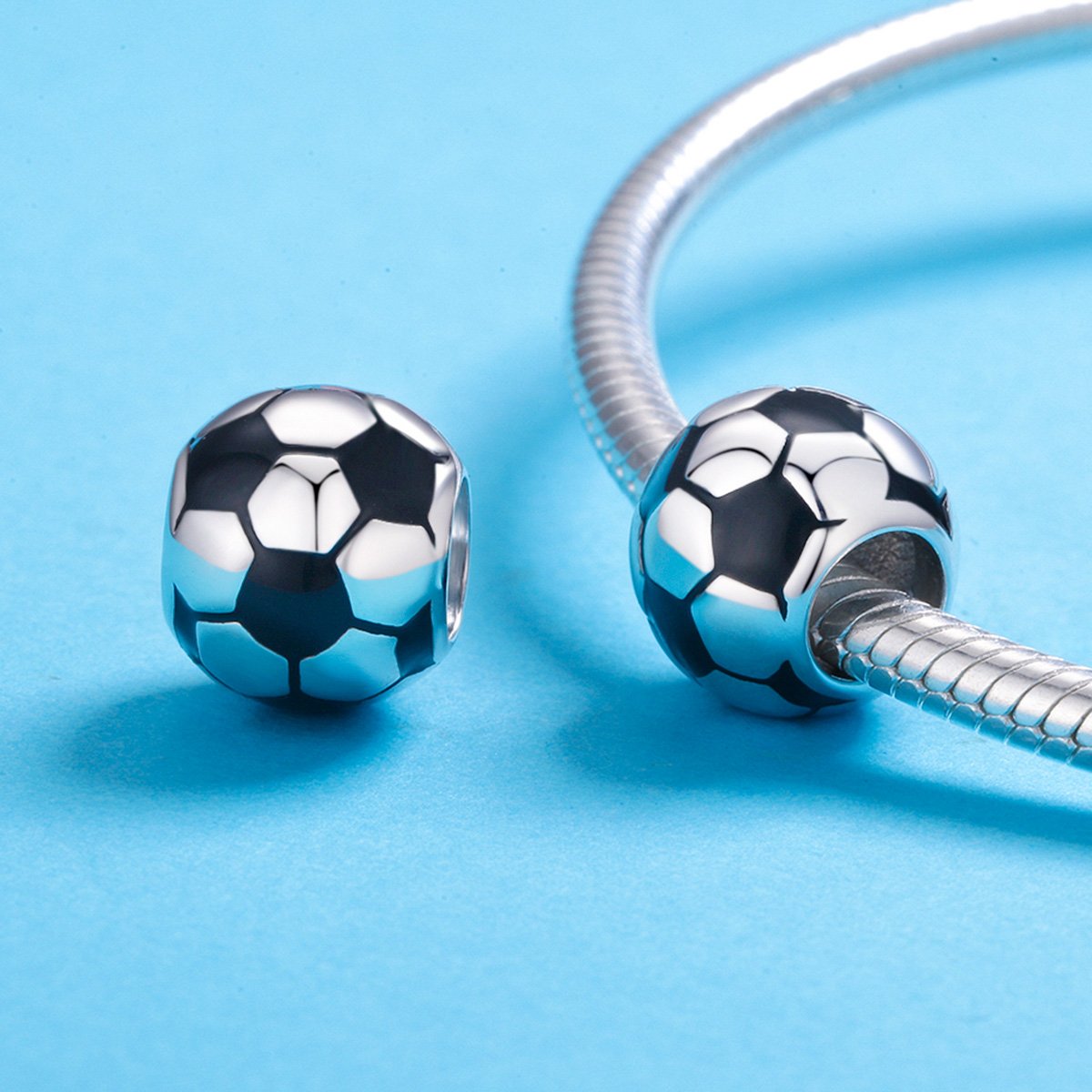 Sterling 925 silver charm the football soccer pendant fits Pandora charm and European charm bracelet Xaxe.com