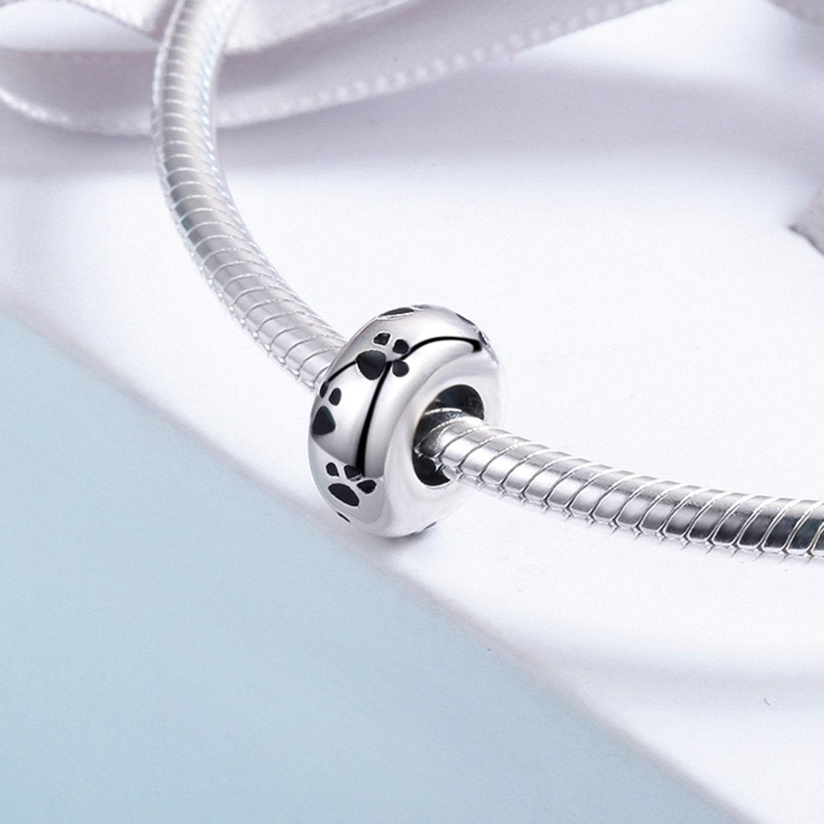 Sterling 925 silver charm the footprint circle bead pendant fits Pandora charm and European charm bracelet Xaxe.com