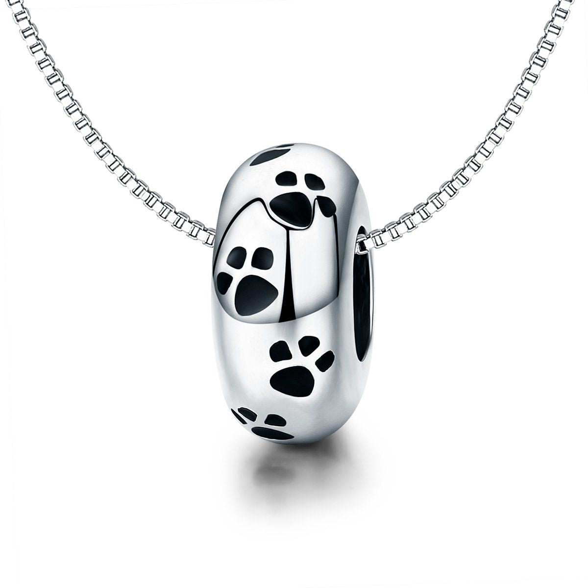 Sterling 925 silver charm the footprint circle bead pendant fits Pandora charm and European charm bracelet Xaxe.com