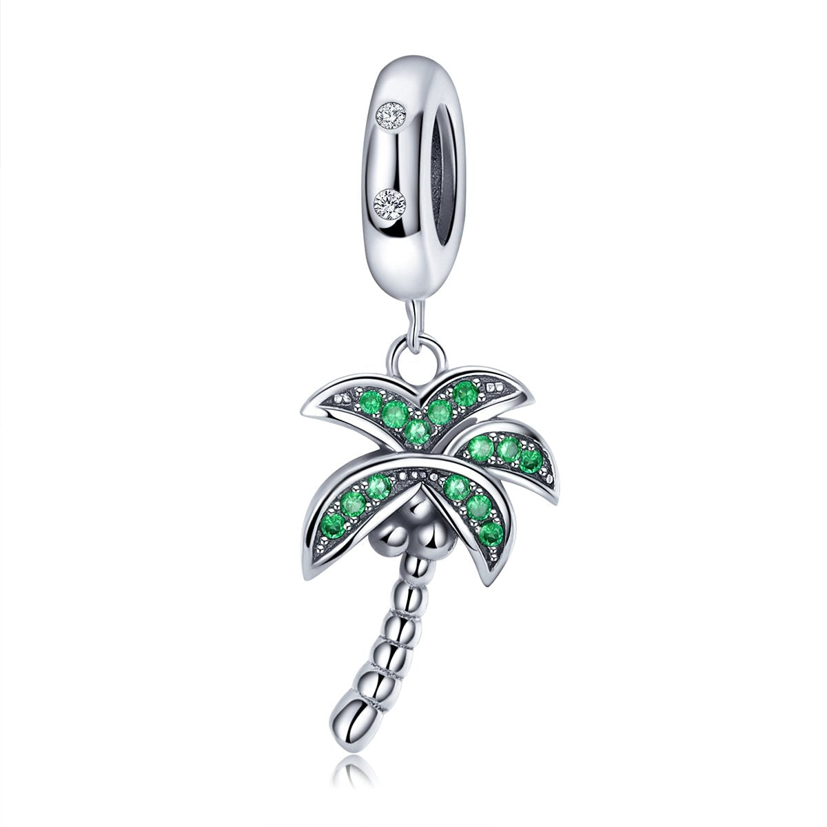 Sterling 925 silver charm the green palm tree fits Pandora charm and European charm bracelet Xaxe.com