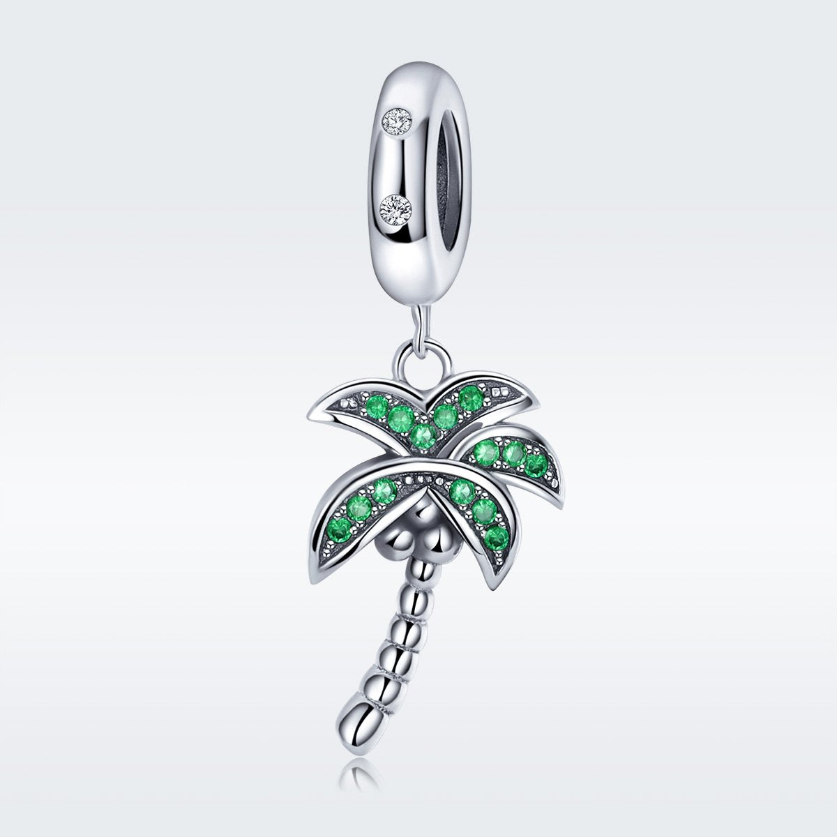 Sterling 925 silver charm the green palm tree fits Pandora charm and European charm bracelet Xaxe.com