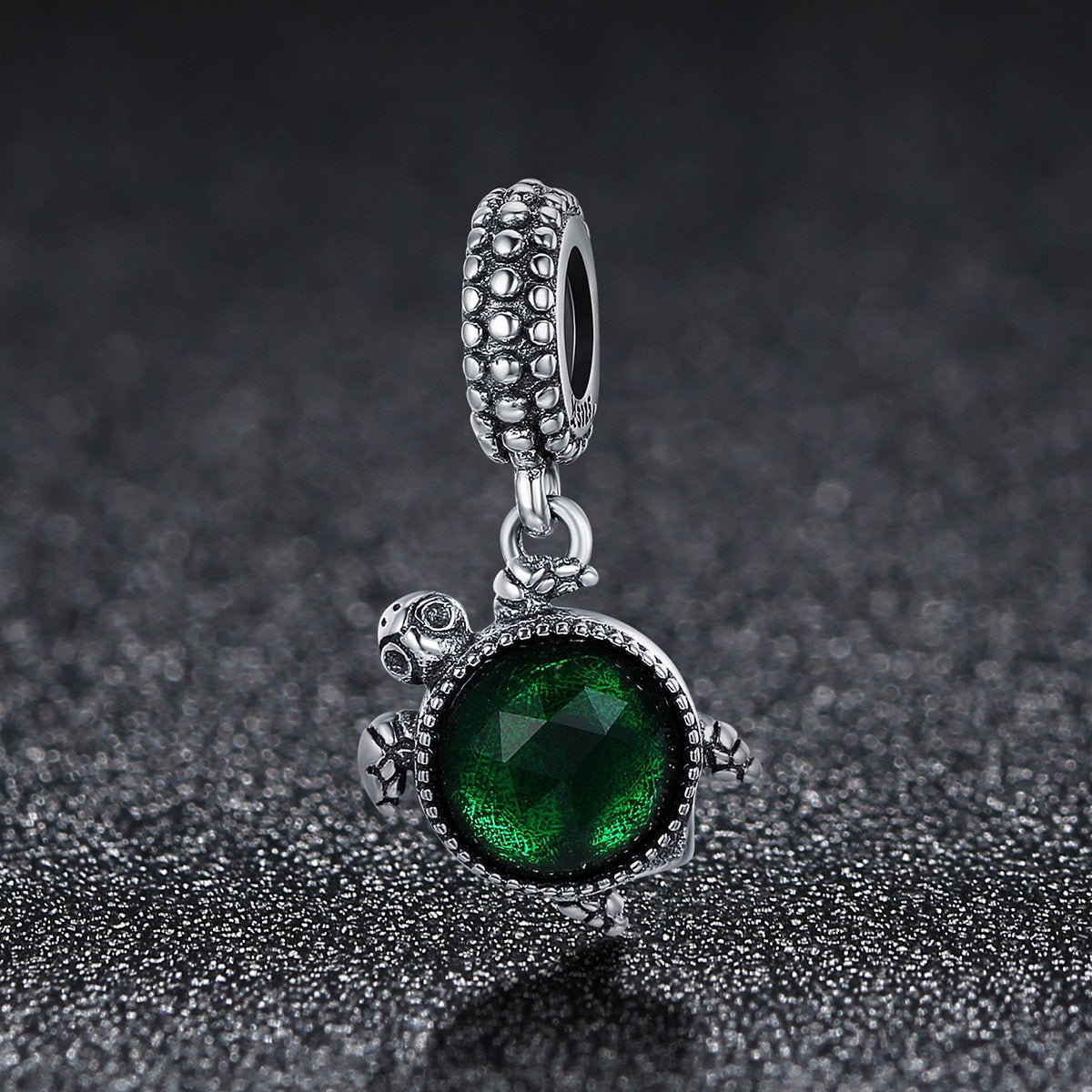 Sterling 925 silver charm the green turtle bead pendant fits Pandora charm and European charm bracelet Xaxe.com