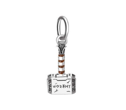 Sterling 925 silver charm the hammer bead pendant fits Pandora charm and European charm bracelet Xaxe.com