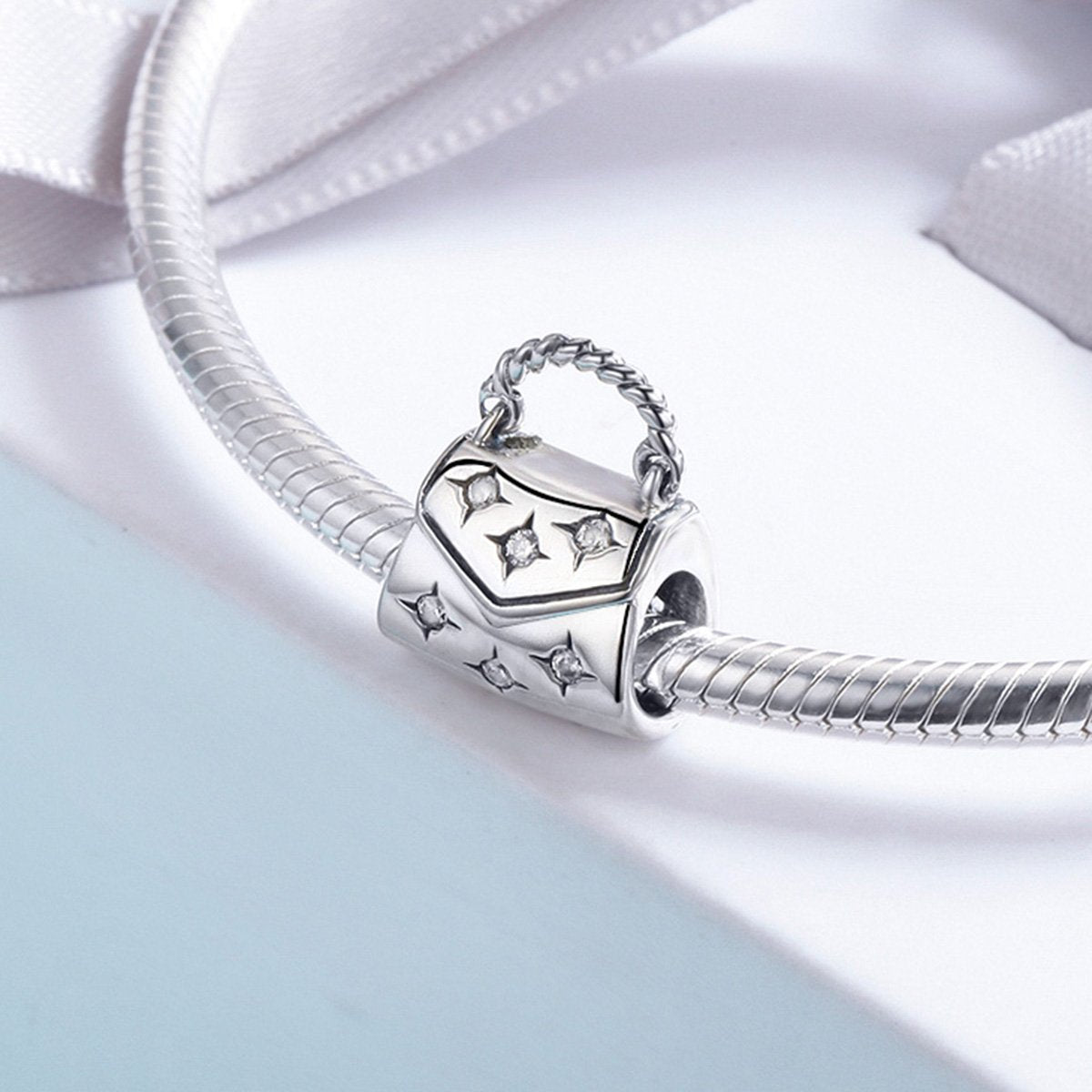 Sterling 925 silver charm the hand bag bead pendant fits Pandora charm and European charm bracelet Xaxe.com