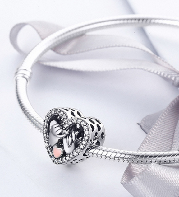 Sterling 925 silver charm the hands love bead pendant fits Pandora charm and European charm bracelet Xaxe.com