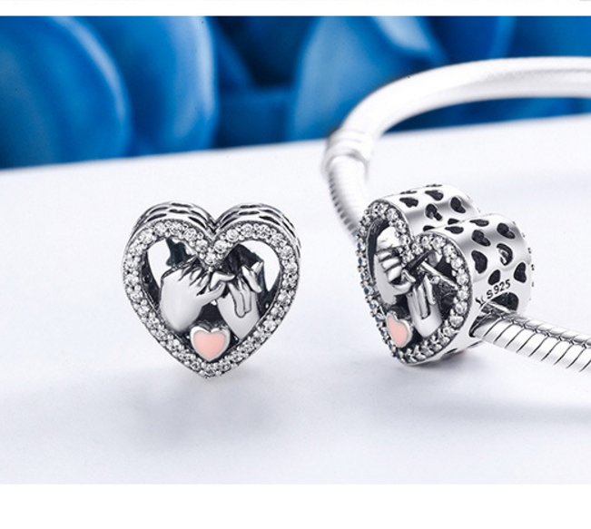Sterling 925 silver charm the hands love bead pendant fits Pandora charm and European charm bracelet Xaxe.com