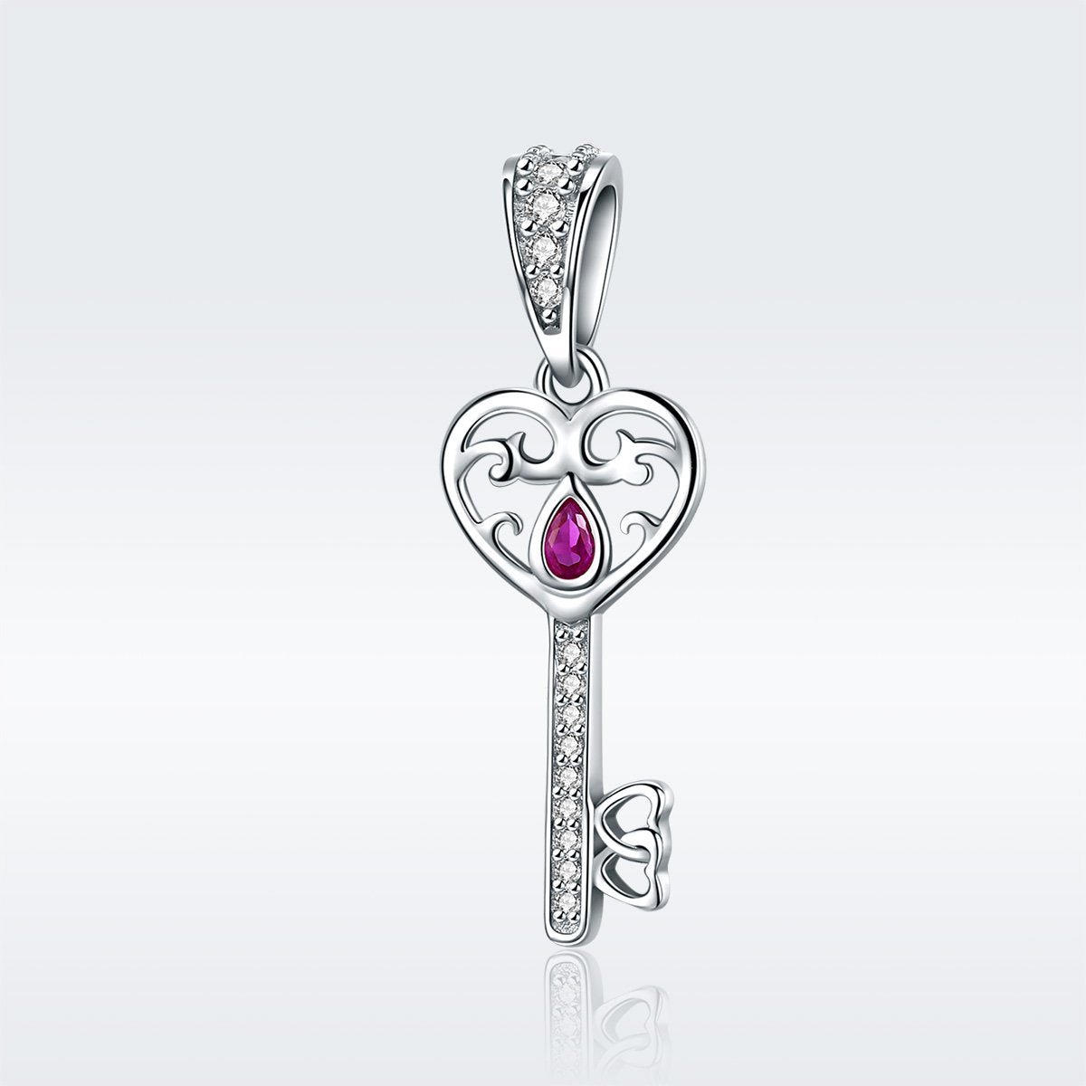 Sterling 925 silver charm the heart key pendant fits Pandora charm and European charm bracelet Xaxe.com