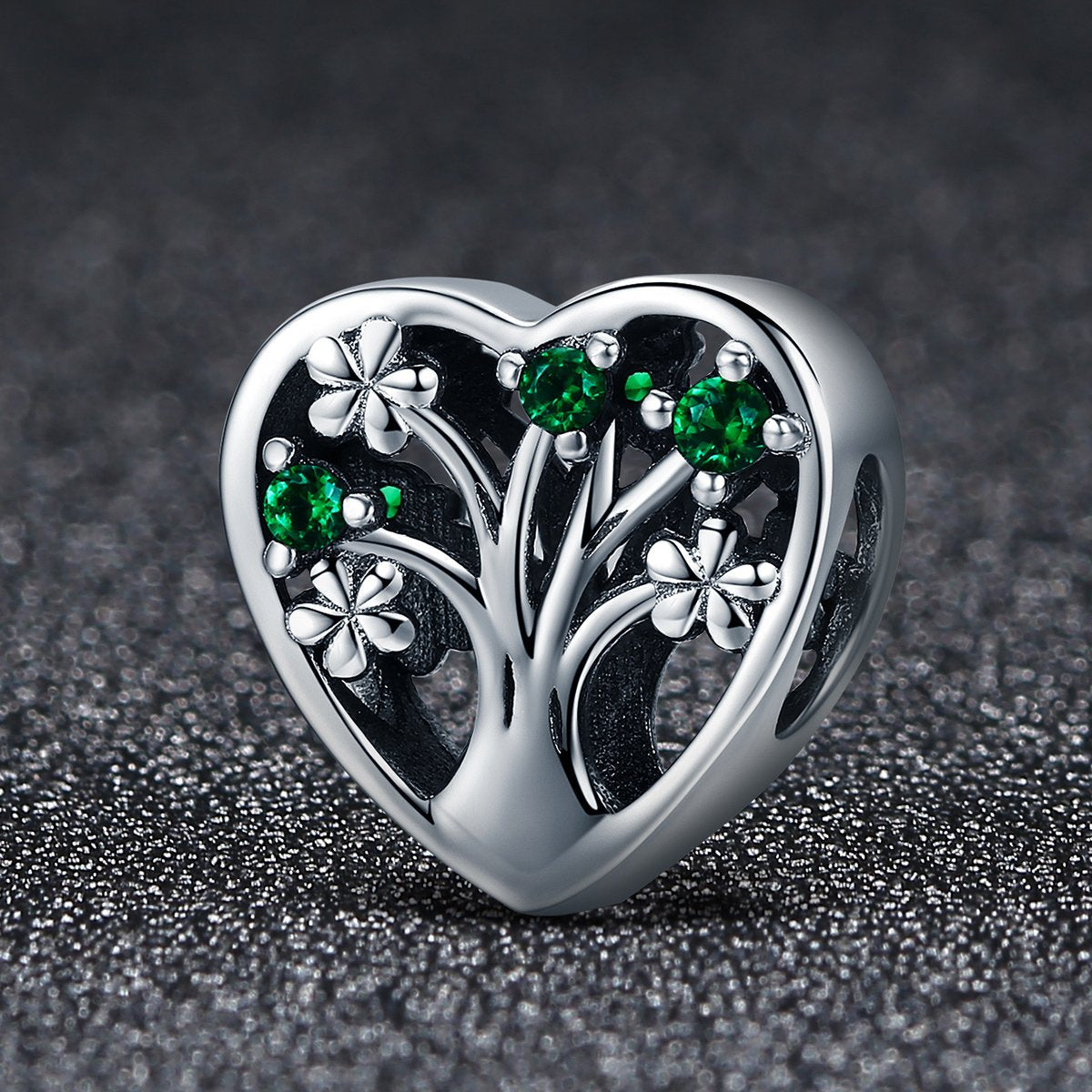 Sterling 925 silver charm the heart life tree bead pendant fits Pandora charm and European charm bracelet Xaxe.com