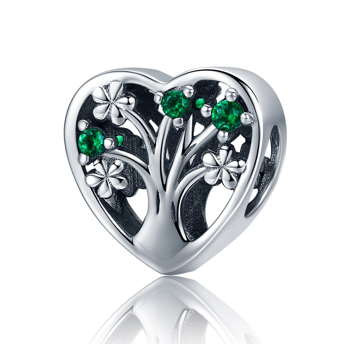 Sterling 925 silver charm the heart life tree bead pendant fits Pandora charm and European charm bracelet Xaxe.com