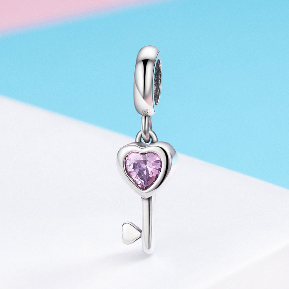 Sterling 925 silver charm the heart lock and key pendant fits Pandora charm and European charm bracelet Xaxe.com