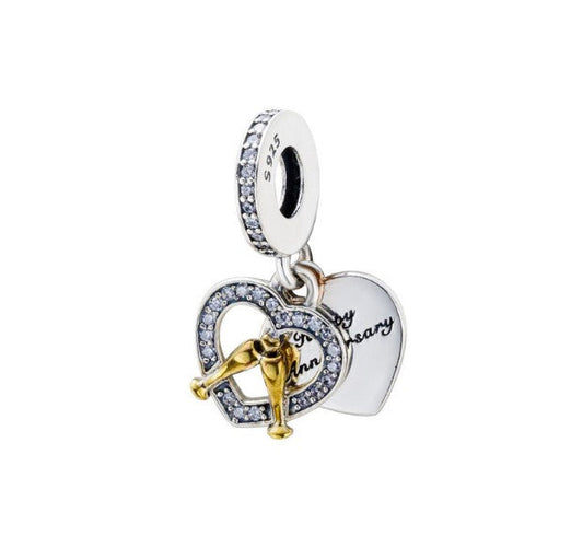 Sterling 925 silver charm the heart love bead pendant fits Pandora charm and European charm bracelet Xaxe.com