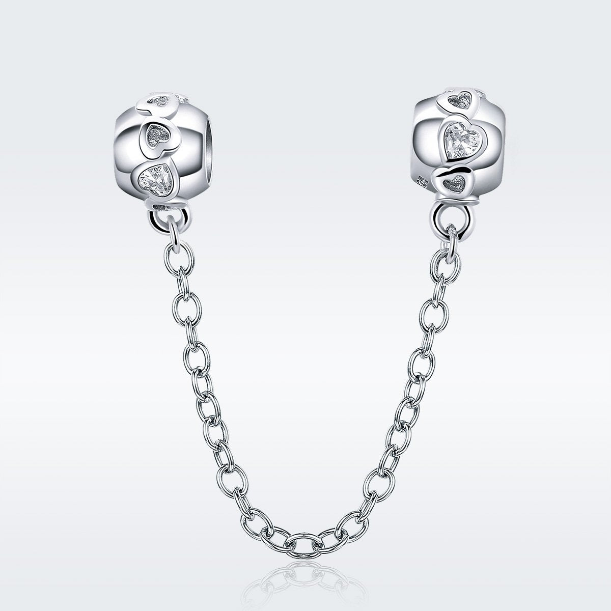 Sterling 925 silver charm the heart secure chain bead pendant fits Pandora charm and European charm bracelet Xaxe.com