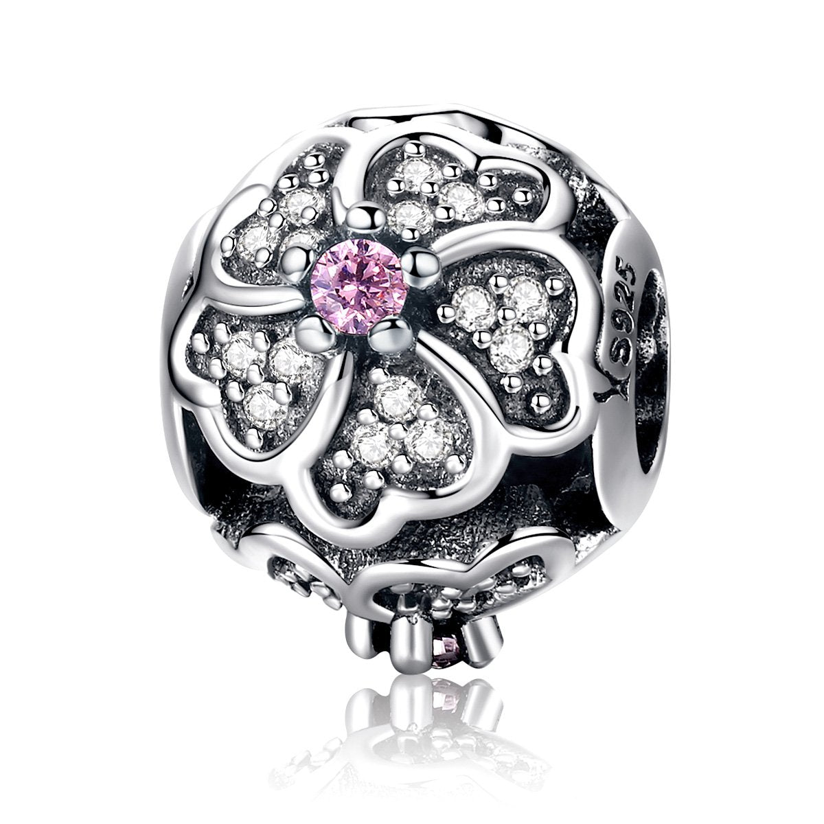 Sterling 925 silver charm the high land floral puls bead pendant fits Pandora charm and European charm bracelet Xaxe.com