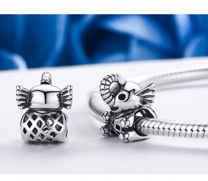 Sterling 925 silver charm the hollow elephant bead pendant fits Pandora charm and European charm bracelet Xaxe.com