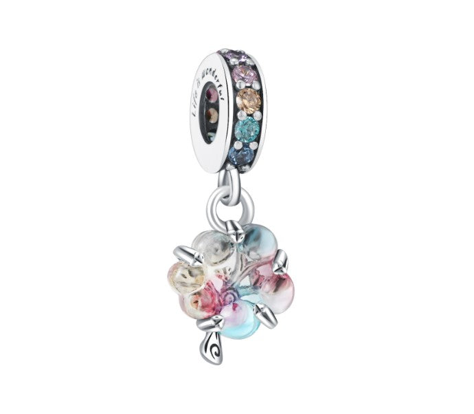 Sterling 925 silver charm the ice flower bead pendant fits Pandora charm and European charm bracelet Xaxe.com