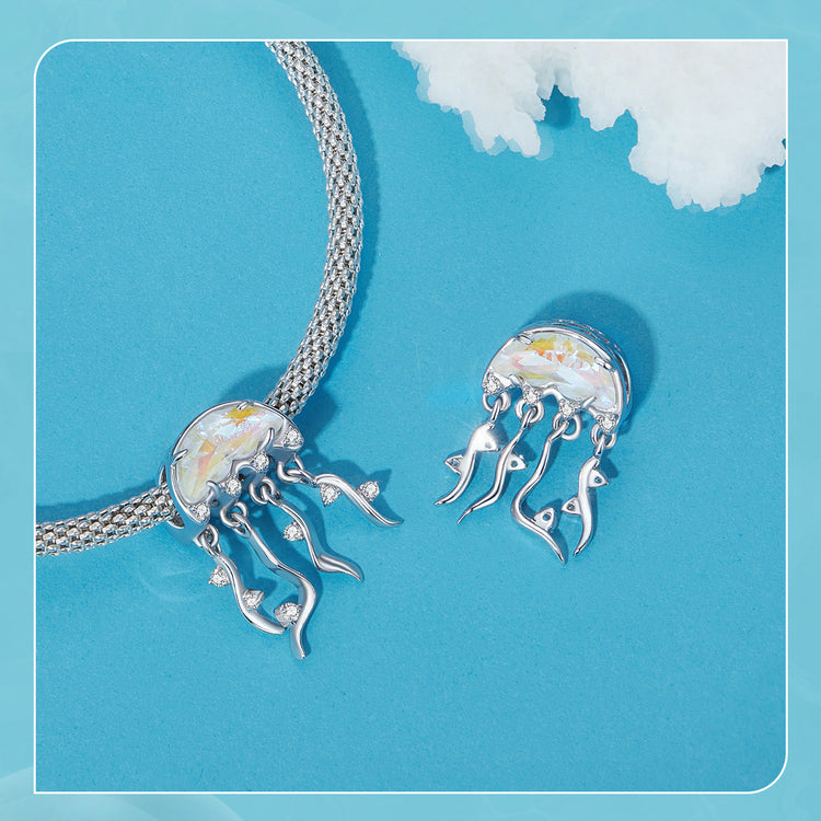 Sterling 925 silver charm the jellyfish charm fits Pandora charm and European charm bracelet Xaxe.com