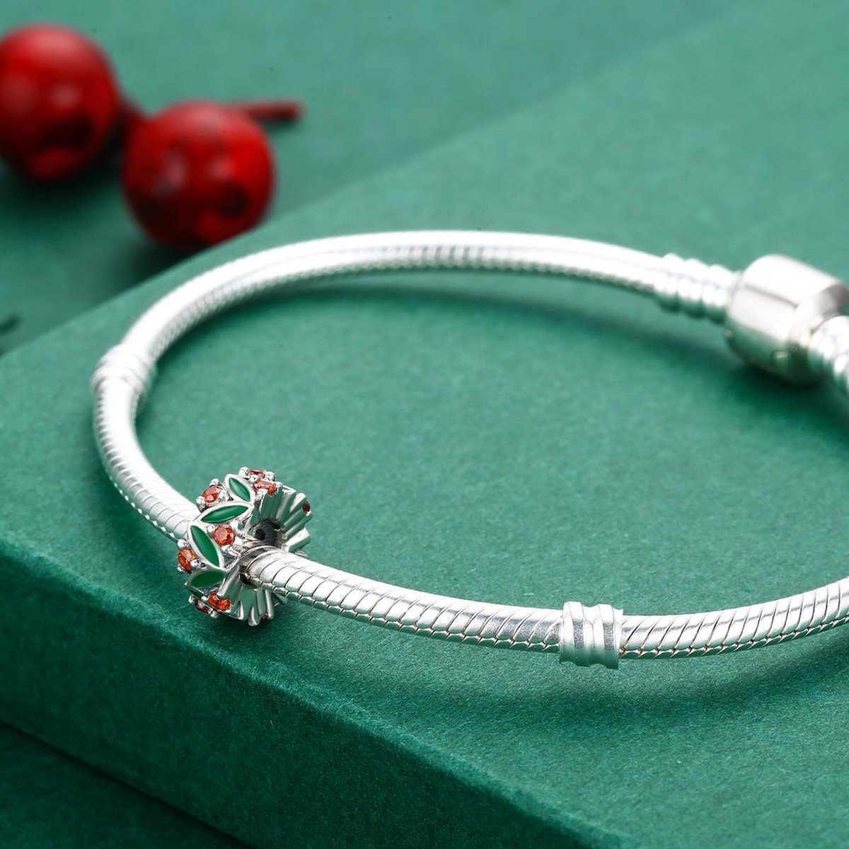 Sterling 925 silver charm the jungle circle bead pendant fits Pandora charm and European charm bracelet Xaxe.com