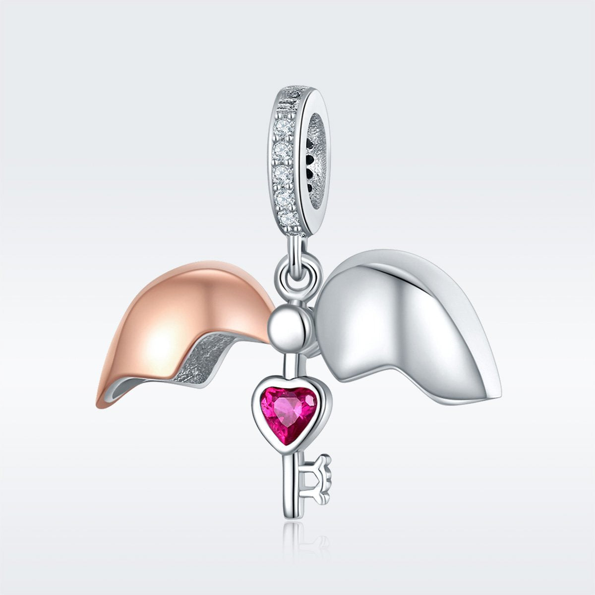 Sterling 925 silver charm the key in heart pendant fits Pandora charm and European charm bracelet Xaxe.com