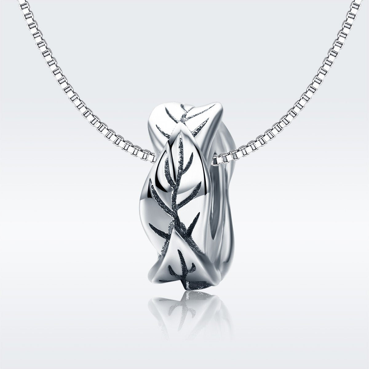 Sterling 925 silver charm the leaf circle bead pendant fits Pandora charm and European charm bracelet Xaxe.com