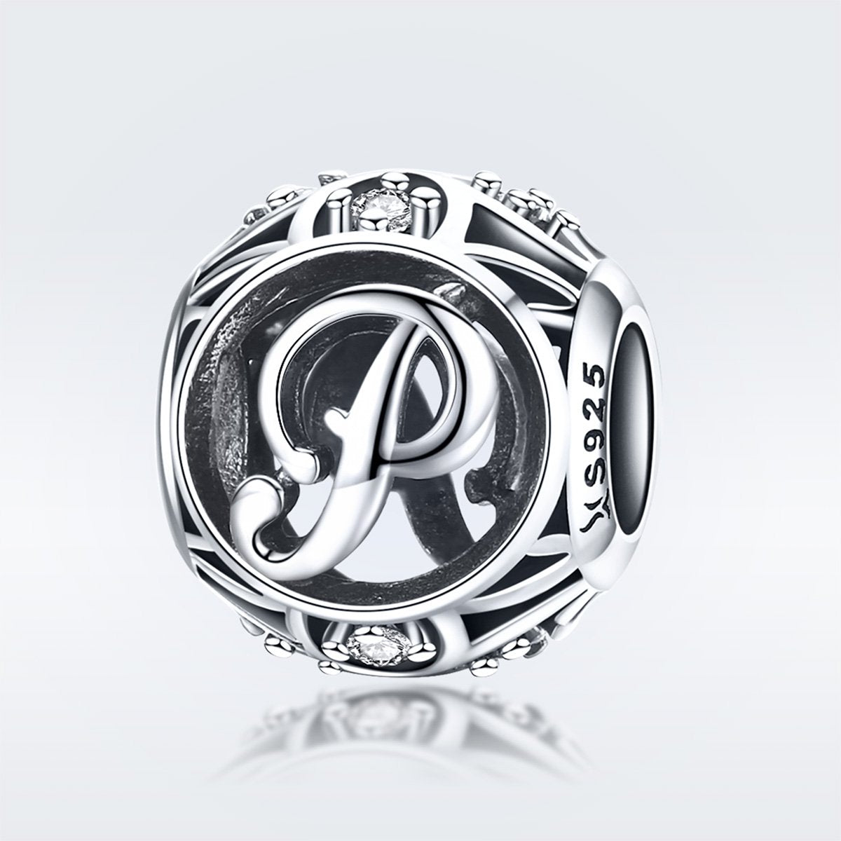 Sterling 925 silver charm the letter A - Z fits Pandora charm and European charm bracelet Xaxe.com