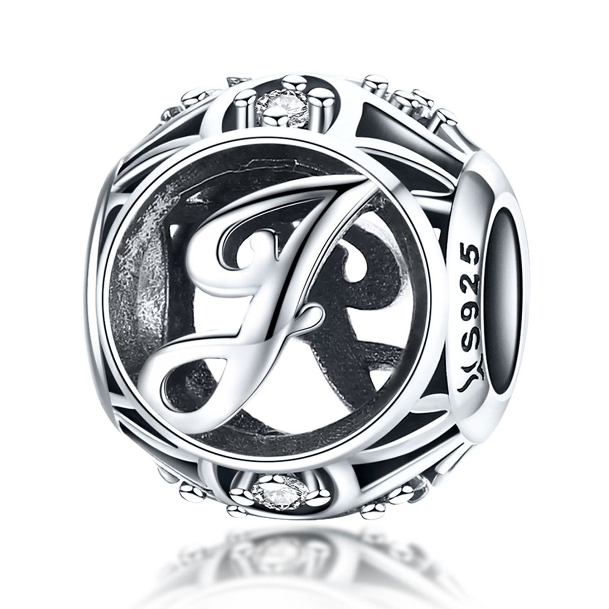 Sterling 925 silver charm the letter A - Z fits Pandora charm and European charm bracelet Xaxe.com